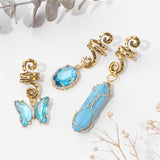 Crystal Braid Jewellery Hair Clips 3pcs/Set Natural Stones