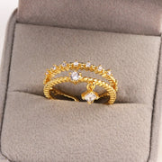 Sweet and Dainty Colourful Zircon Rings Gift Idea