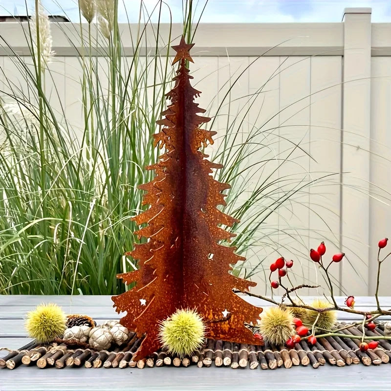 Rustic Vintage Christmas Tree Garden Stakes