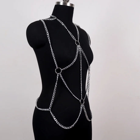 Multi-Layer Metal Body Chain Chest Harness