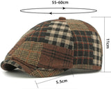 Patchwork Plaid Cabbie Beret Hat