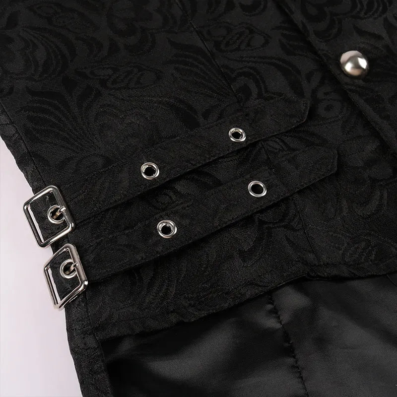 Steampunk Renaissance Jacquard Waistcoat Cosplay Swallowtail Jacket Vest
