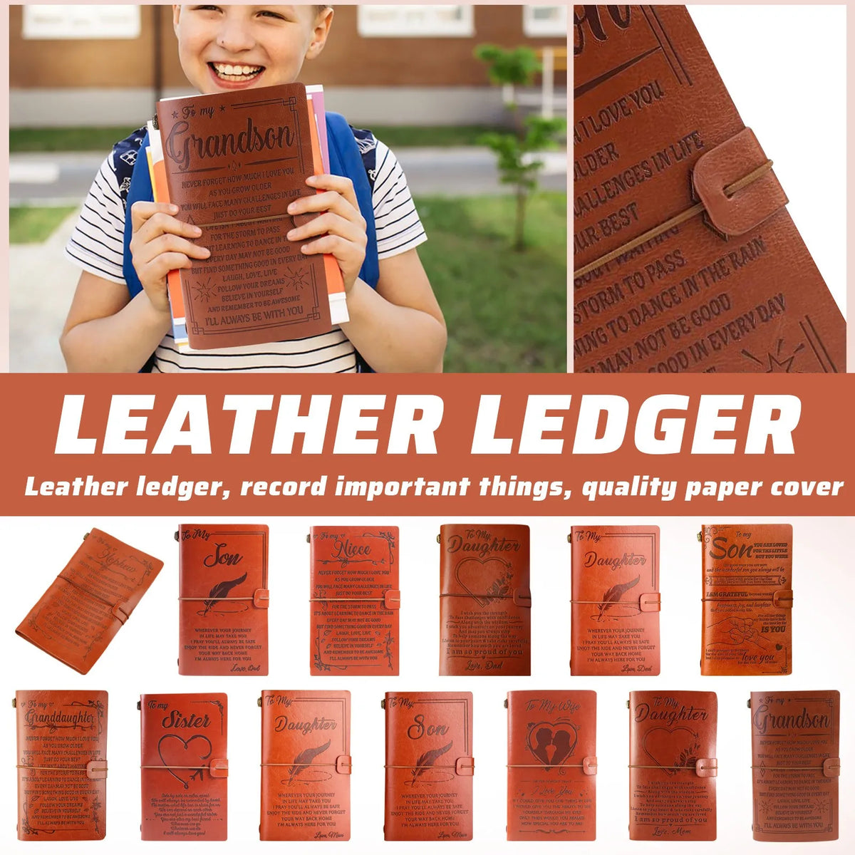 To My Son, Daughter, Grandson, Granddaughter, Wife, Sister, etc, Gift PU Leather  Journal Notebooks