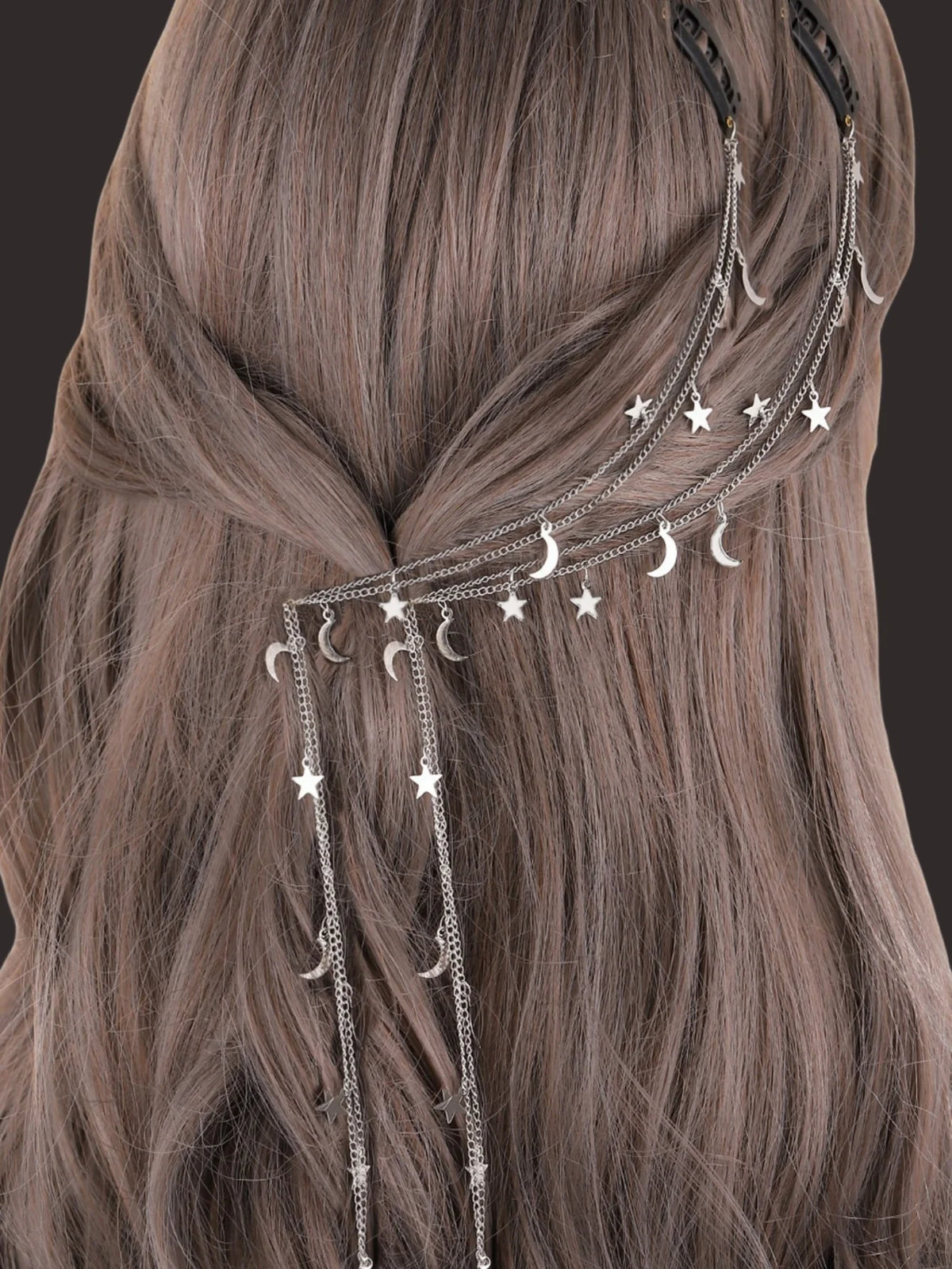 2pcs Moon Star Hair Chain Fairy Hair Jewellery