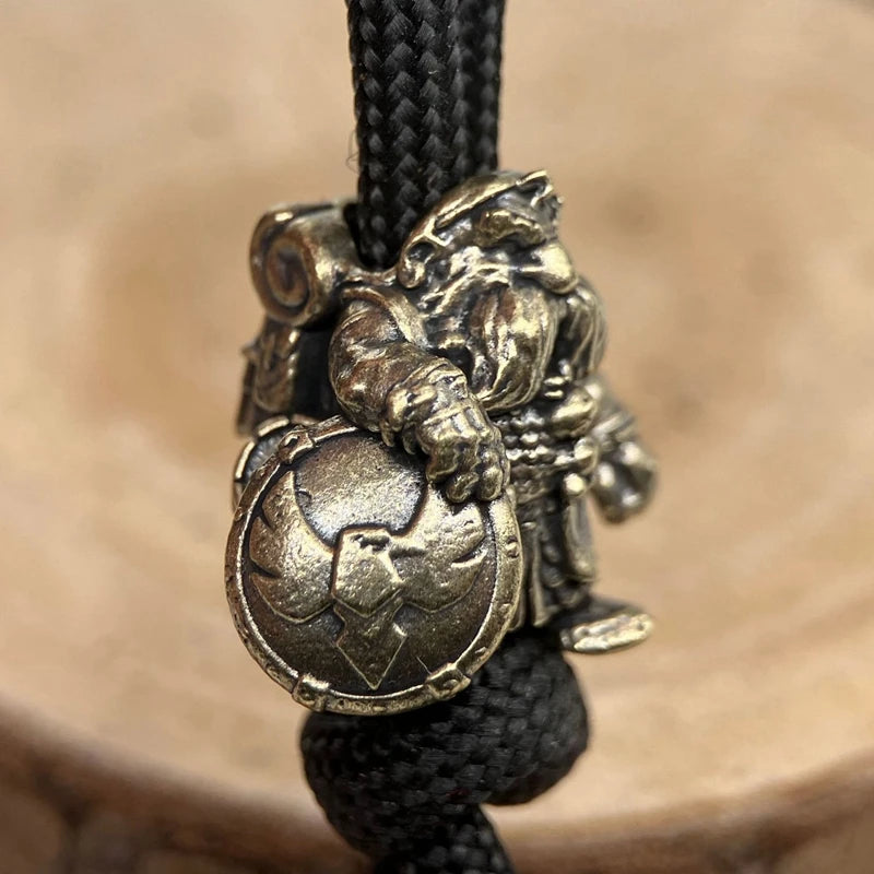 Dwarf Brass Paracord Beads Lanyard Dreadlock Beard Bead