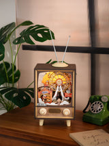 Sunset Carnival Retro TV Music Boxes with Lights 3D Wooden DIY Model Kit Puzzle Toys