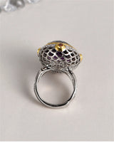 Lady of the Depths S925 Sterling Silver Ring Natural Amethyst Occidental Topaz Zircon