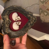 Framed Miniature Lover Skulls Resin Dark Academia Wall Art