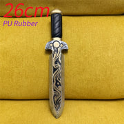 PU Rubber Weapons Knight Dagger Sawtooth Knife Cosplay Prop Sword Safety Role Play