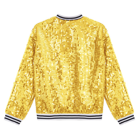 Kids Girls Sequinned Dance Bomber Jackets