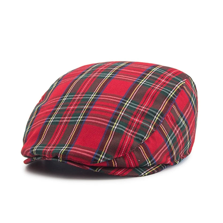 Plaid Flat Caps Casual Cotton Vintage Hats
