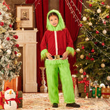 Grinch Costume Kids Boys Girls Christmas Cosplay Costume Set