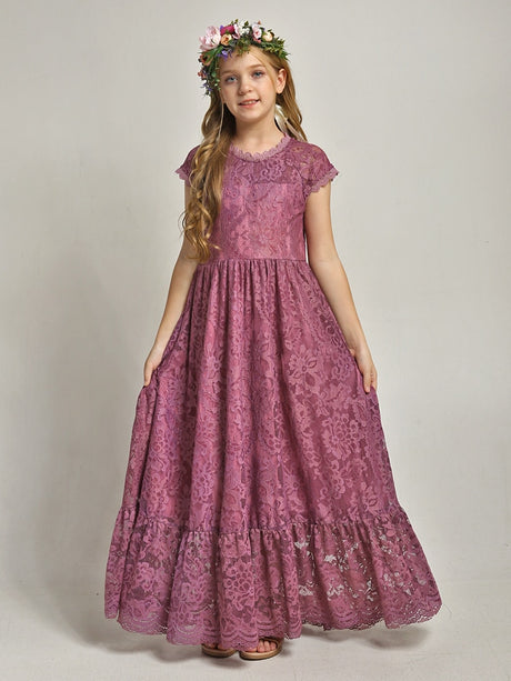 Girls Maxi Lace Chiffon Photoshoot Dresses For 3-15 Years