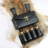 Renaissance Alchemist Leather Belt Medieval Wizard Alchemy Glass Magic Bottle Waist Bag Cosplay Belt