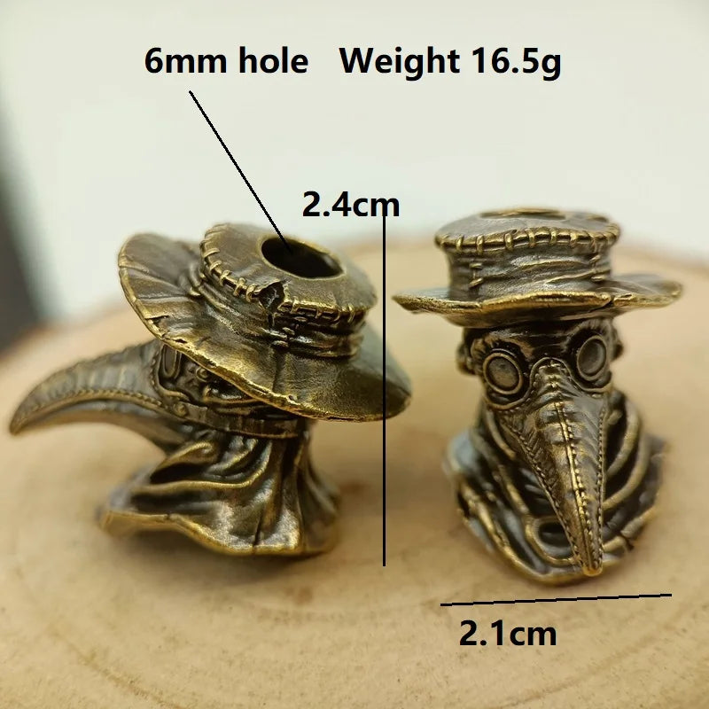 Plague Mask Doctor Brass Paracord Bead Lanyard Dreadlock Beard Bead
