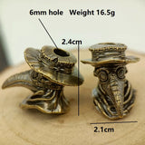 Plague Mask Doctor Brass Paracord Bead Lanyard Dreadlock Beard Bead