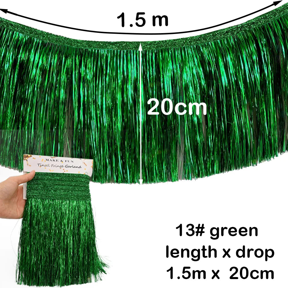 1.5m Gorgeous Fringe Tassel Banner Party Foil Garlands Wall Ceiling Decoration