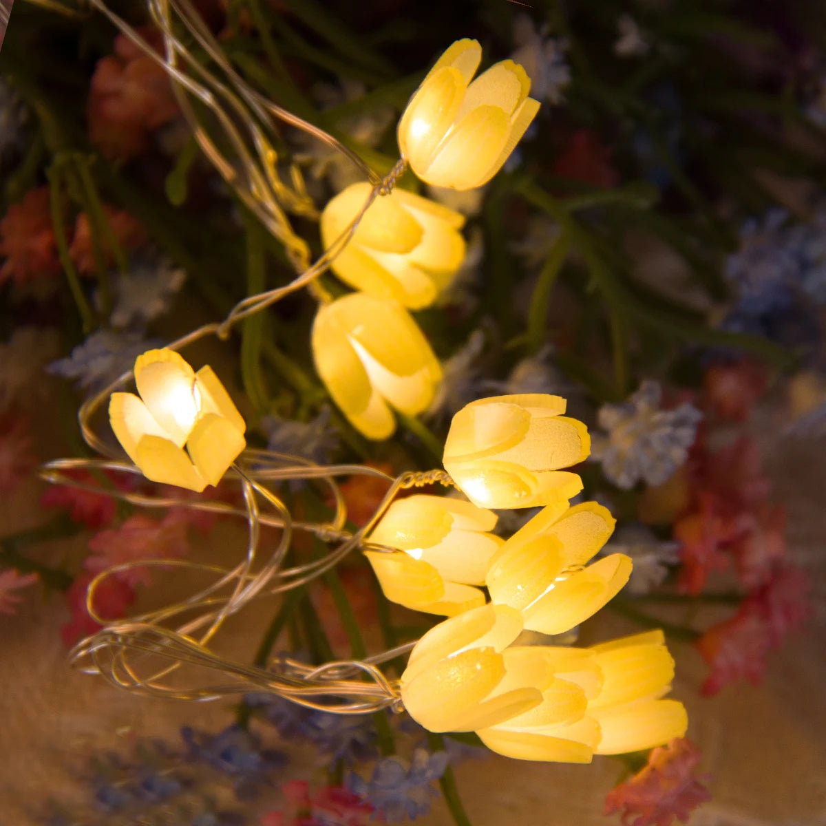 2m 20LED Tulip Flowers String Lights Fairy Twinkle Hanging LED String Lamp
