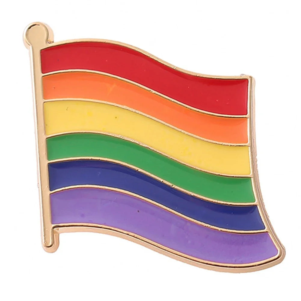 Love is Love Heart Rainbow Pride Flag Enamel Badges