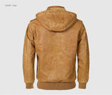 Woodsman PU Leather Jacket Cashmere Fleece Lined Hoodies