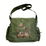 Wild Adventures Print Canvas Shoulder Bag Crossbody Messenger Bag