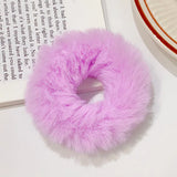 Dopamine Colour Fluffy Scrunchie Hair Bands Ponytail Holder Hair Accessories