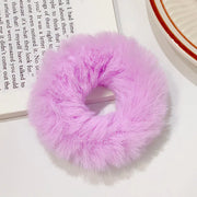 Dopamine Colour Fluffy Scrunchie Hair Bands Ponytail Holder Hair Accessories