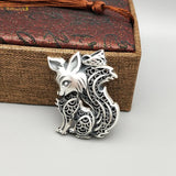 Lucky Silver Fox Pendant Necklace