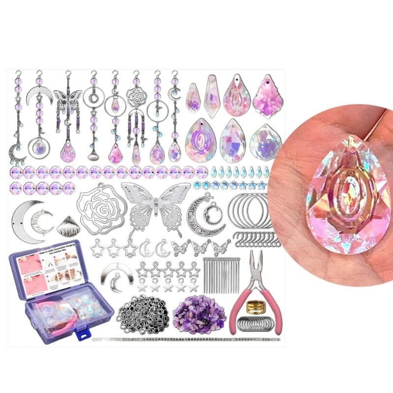 200Pcs Crystal Sun Catcher Making Set DIY Craft Kit