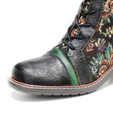 Marlow's Sheepskin Leather Lace Up Knee High Boots