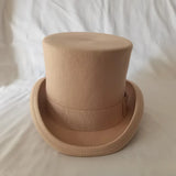 100% Wool Flat Top Hats Solid Colours Wide Ribbon Magician Performance Hat