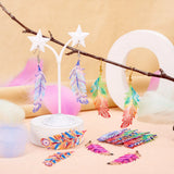 16Pcs Feather Charms Spray Painted 430 Stainless Steel Etched Metal for DIY Jewellery Making