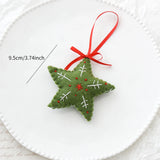 Handmade Embroidered Wool Felt Snowflake Heart Christmas Pendant Xmas Tree Hanging Ornaments