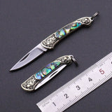 Handmade Brass Shell Inlay Folding Pocket Knife
