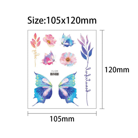 Temporary Face Tattoos Sparkly Fairy Butterfly Wings