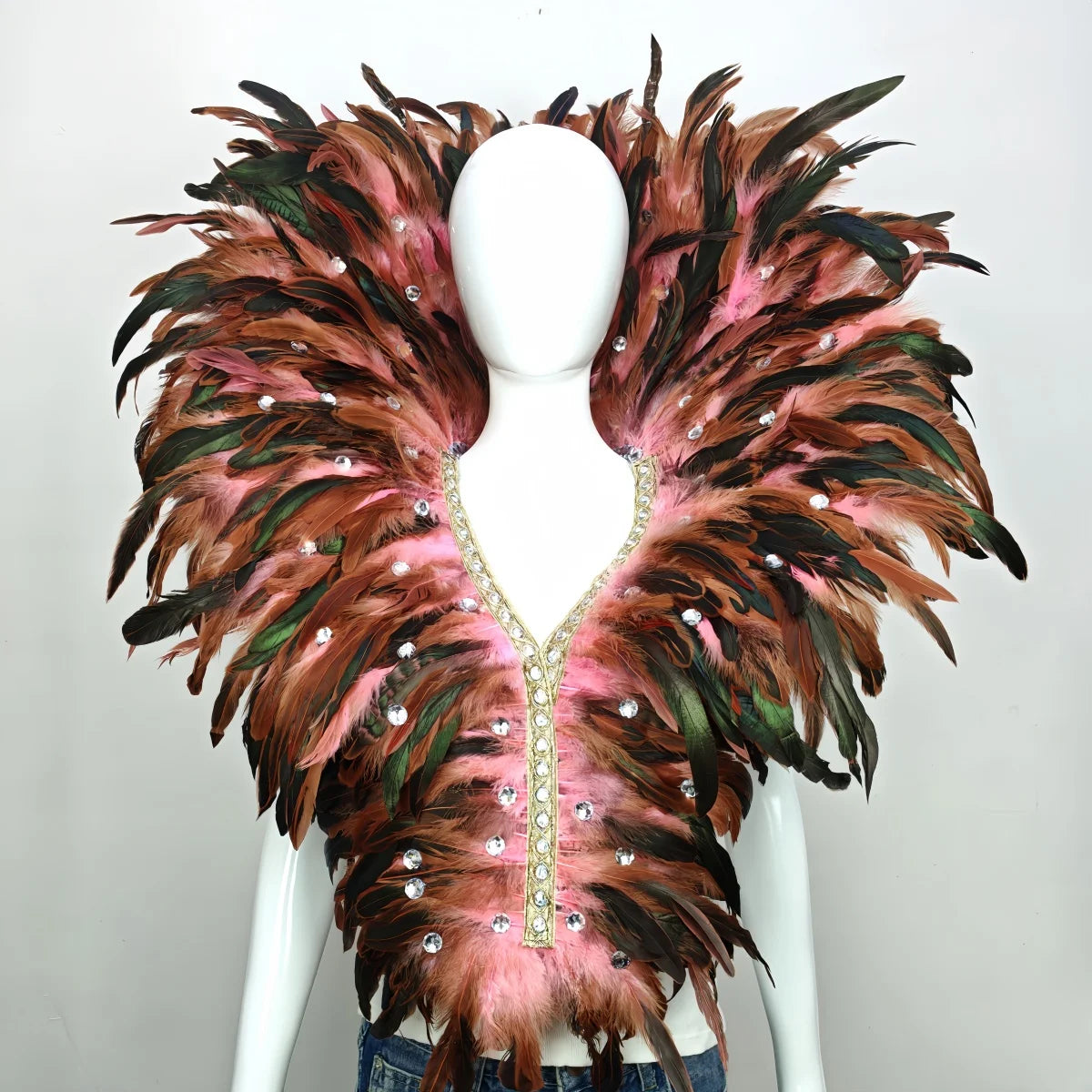 Carnival Mardi Gras Feather Collar Stage Performance Festival Costume