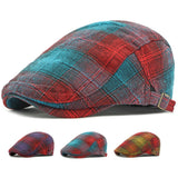 Bright Plaid Ivy Beret Caps
