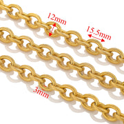 1meter PVD Gold Plated Stainless Steel Thick Large Heavy Chains Necklace Bracelet DIY Jewellery Making Finding