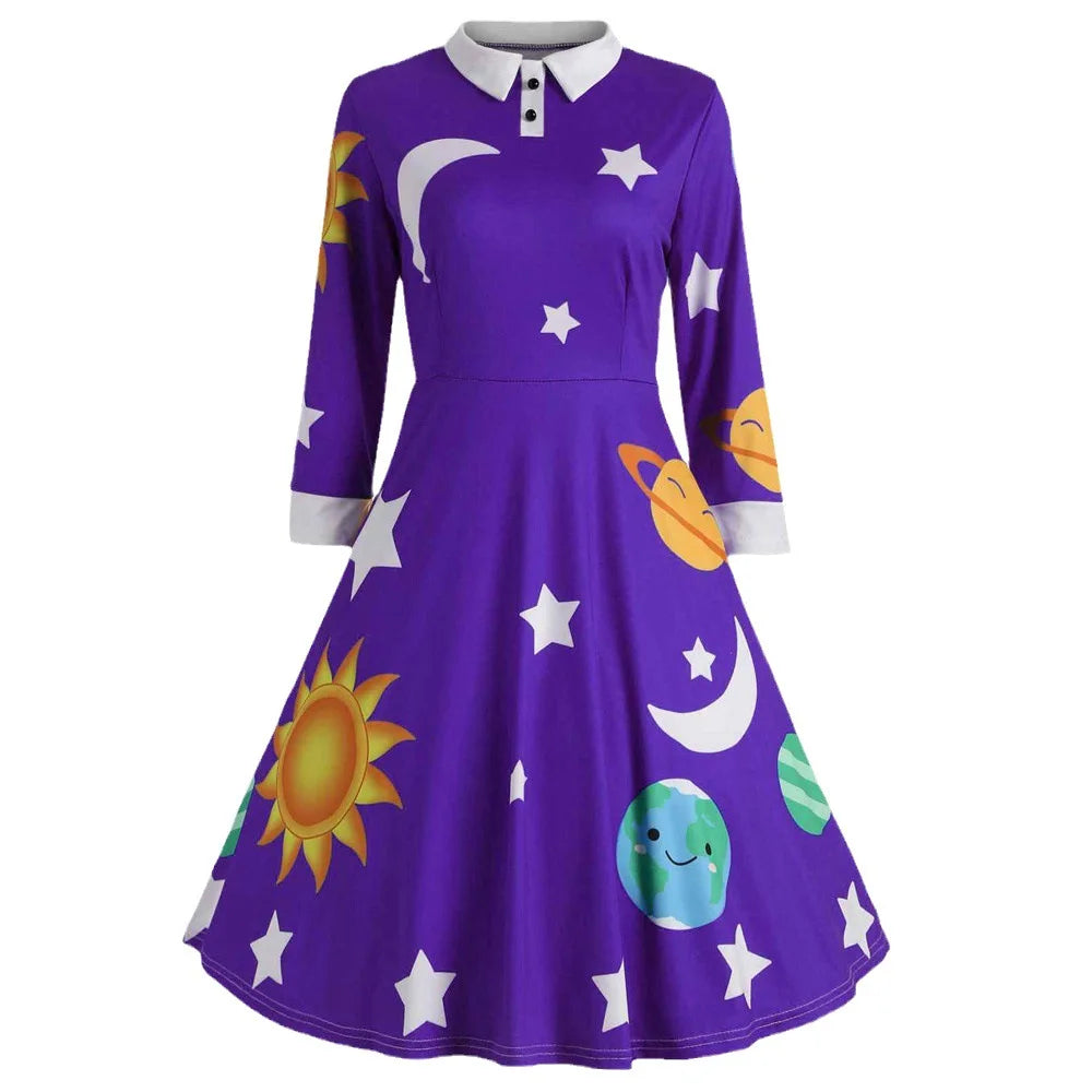 Magic School Bus Cosplay Ms.Frizzle Costume Solar System Long Sleeves – Woodland Gatherer