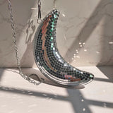 Hanging Moon Disco Mirror Ball Mirror Ornament Decor