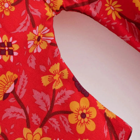 Red Flower Boho Cover Up Kimono