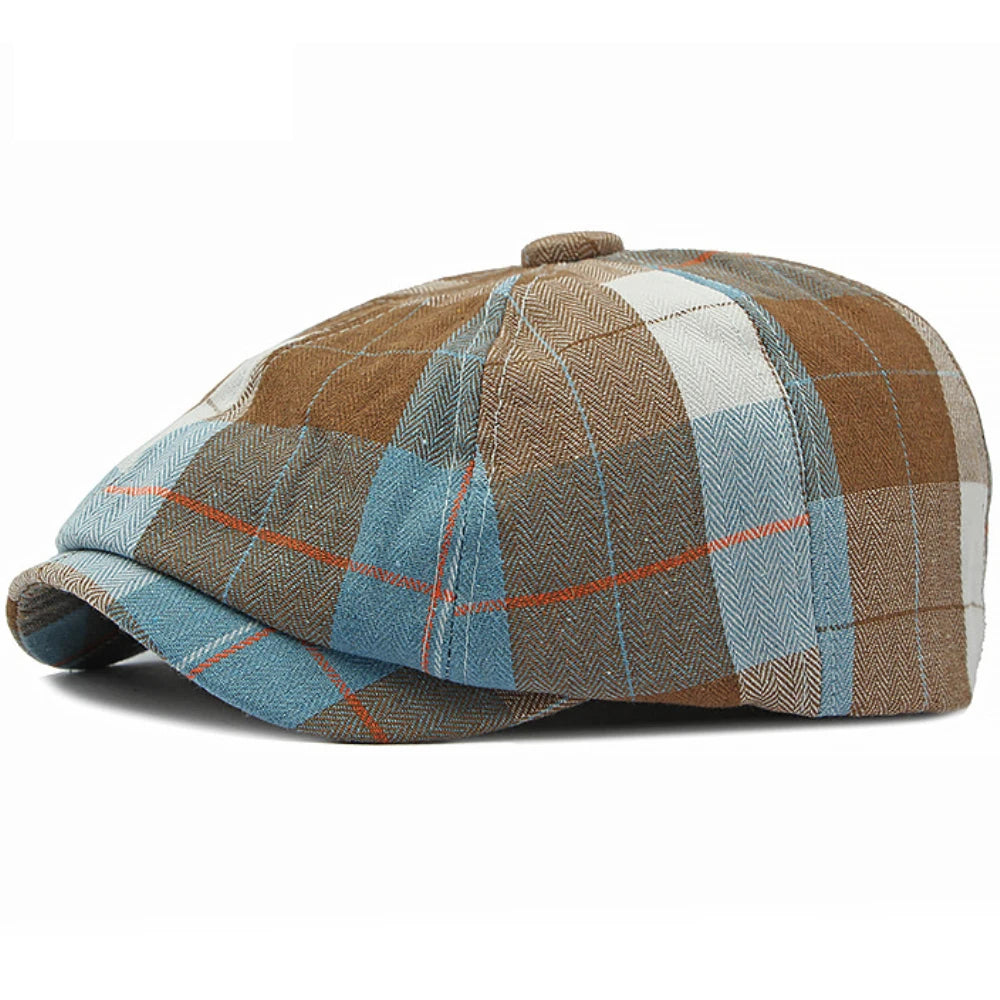 Plaid Newspaper Boy Beret Caps
