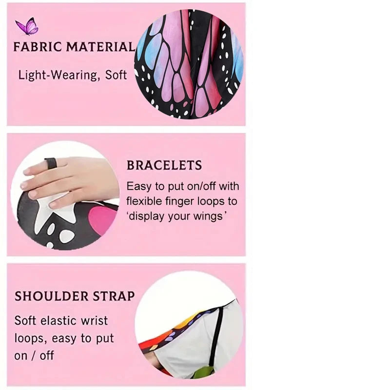 Butterfly Cosplay Wings Costumes Girl Dance Performance Accessories Halloween