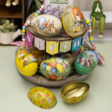 Metal Tin Easter Egg Candy Boxes Rabbit Chick Gift Box