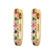 Colourful Zircon Gold Stud Earrings Mix'n'Match