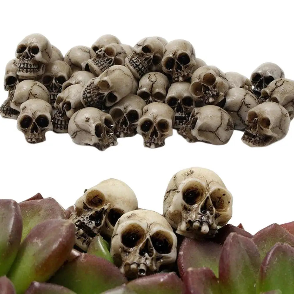 20pcs Mini Skulls Decor Skeleton Heads DIY Halloween Crafts Decoration
