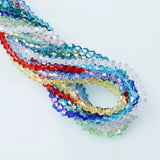 3/4/6mm Rainbow Austria Bicone Crystal Beads AB Colour Faceted Glass Beads for DIY Jewellery Making