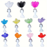 Rhinestone Feather Carnival Headpiece Stage Performances Mardi Gras Festival Wear
