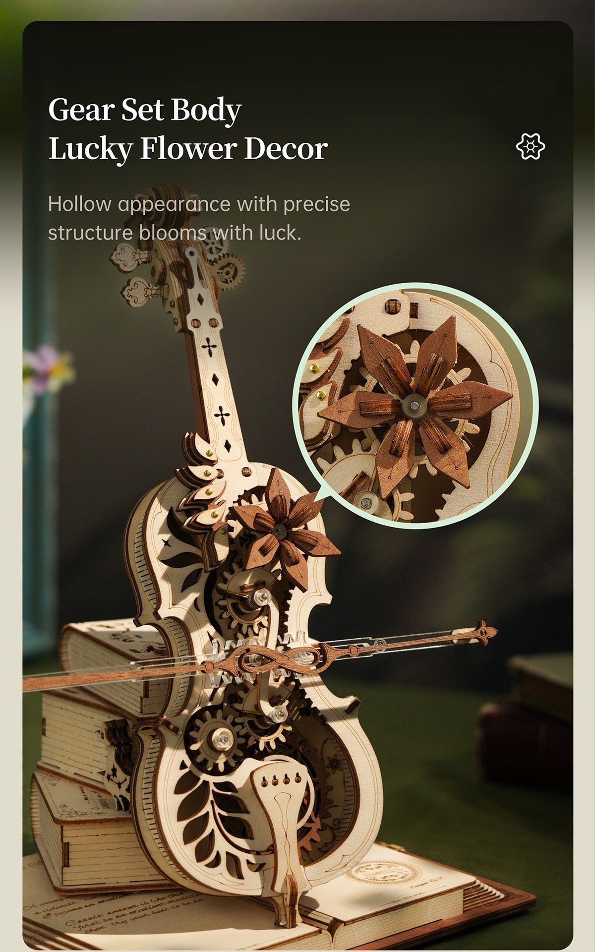 Magic Cello Music Box DIY Wooden Model Kit