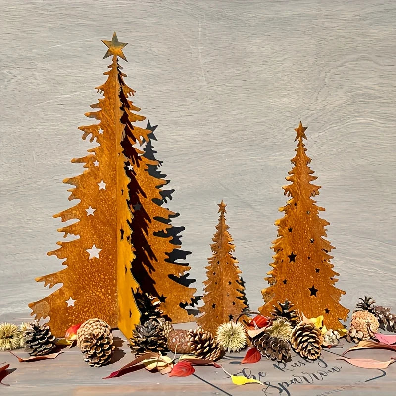 Rustic Vintage Christmas Tree Garden Stakes